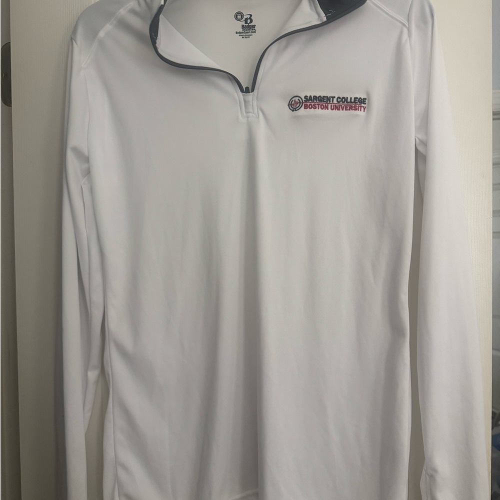 Boston University Sargent College White Quarter-Zip Pullover